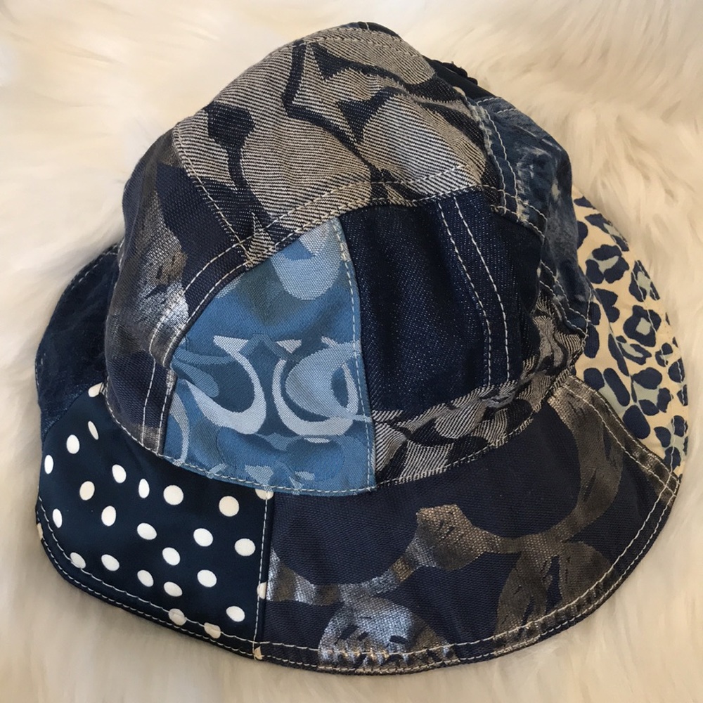 Coach-Denim Patchwork Floppy Hat - image 7